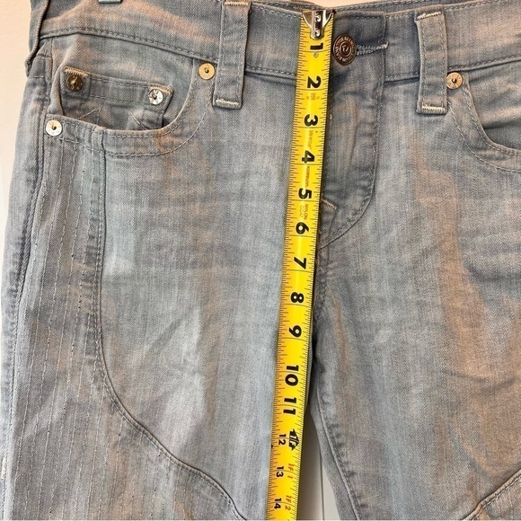 True Religion Mens Sz 30 Gray Blue Geno Relaxed Slim Stitched Stretch Streetwear - Picture 6 of 10